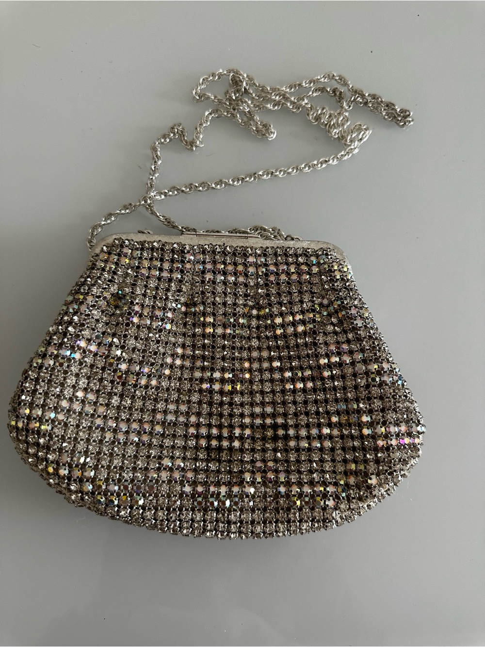 Silver Crystal Mesh Evening Bag - Brand Unspecified - Picture 2 of 7